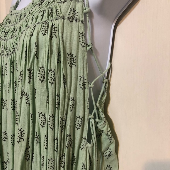 Free People Mint Green Floral Flowy Dress - Picture 2 of 11